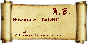 Mindszenti Baldó névjegykártya